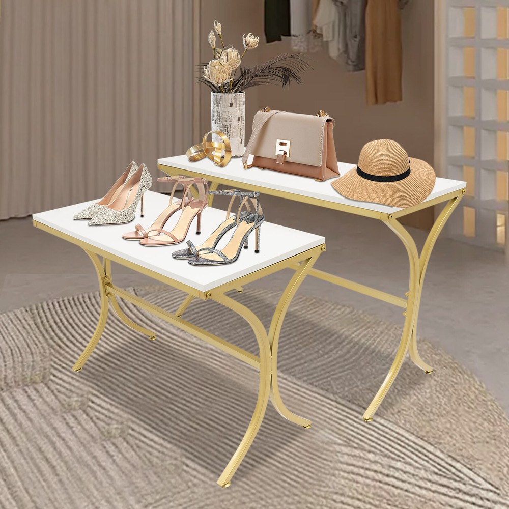 2pcs Handbag Display Stands, Display Riser Shelves, Modern Nesting Tables US