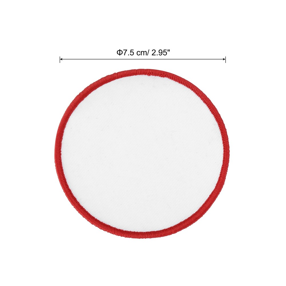 30pcs Sublimation Patch Blank, 7.5cm/2.95 Inch White with Red Border