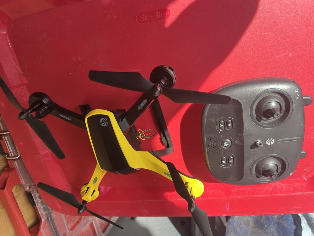 Sharper Image Yellow Black Quadcopter Drone with Controller