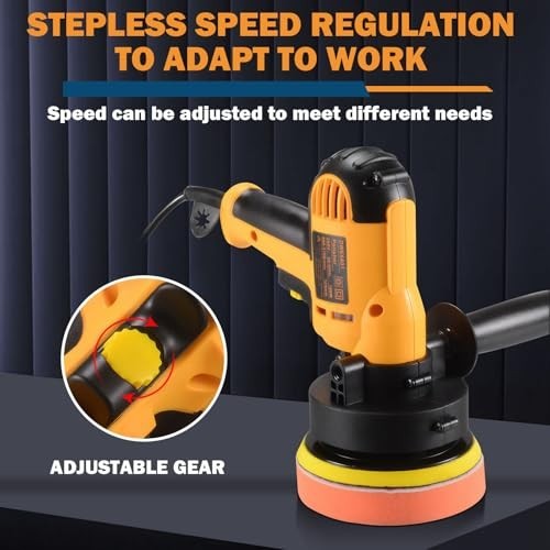 Variable Speed Random Orbital Buffer Polisher 110V 600W - 16pc Professional Kit