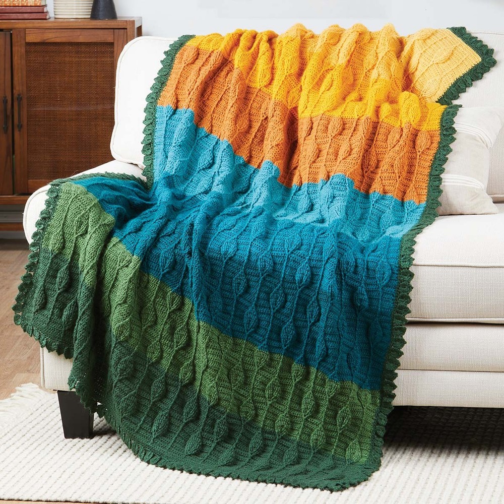Herrschners® Rustling Leaves Throw Crochet Kit