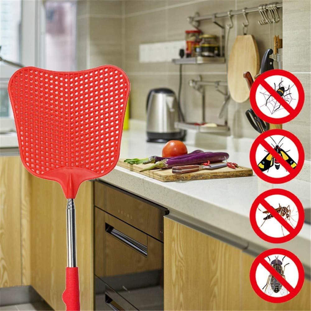 Extendable Durable Plastic Fly Swatter Heavy Duty Set, Telescopic (3 Pack)