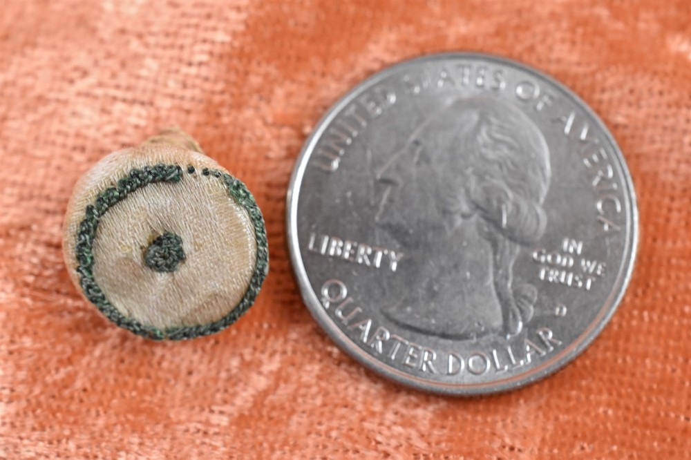 Six (6) Very Old 13mm Handmade Fabric Buttons