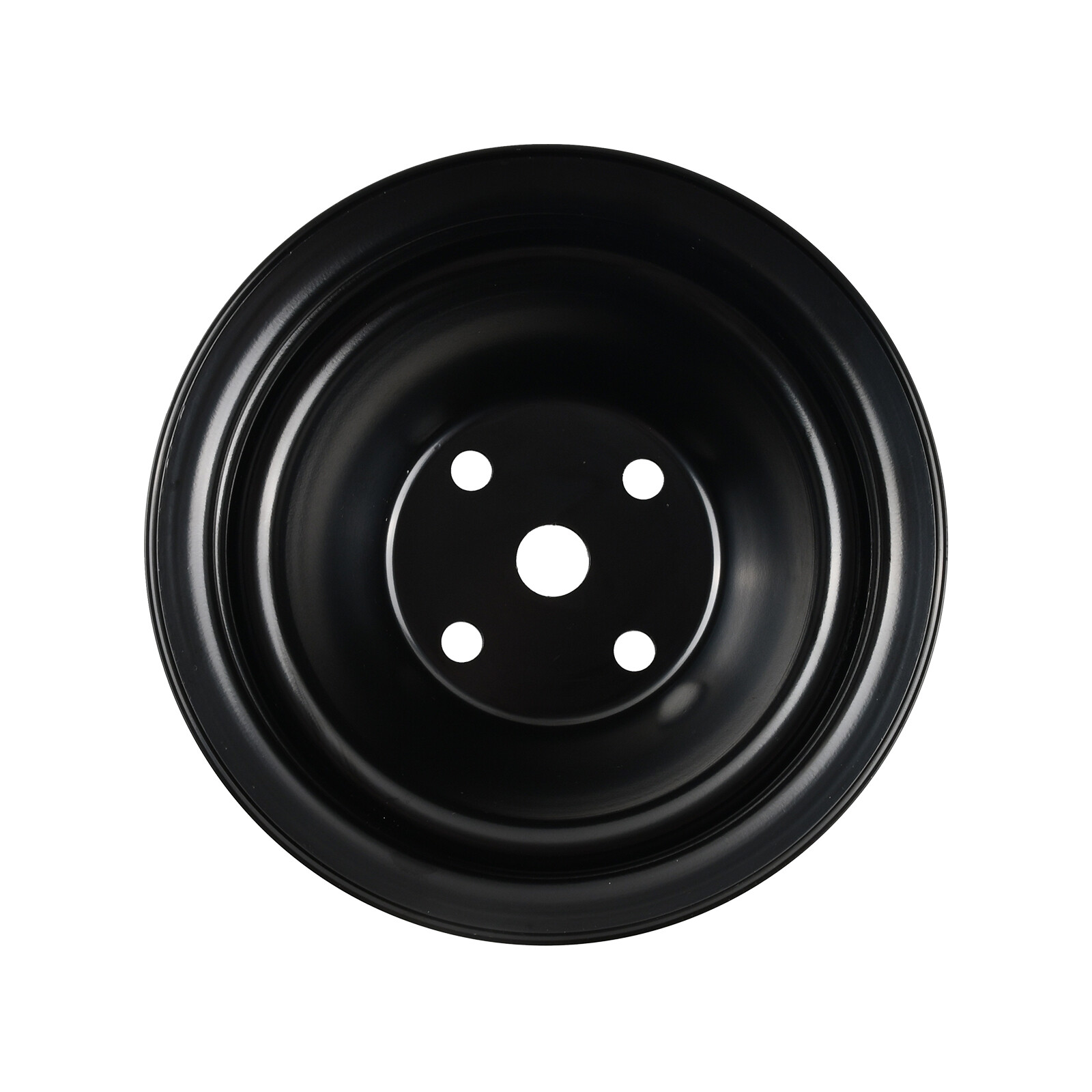 For Small Block Chevy SBC 350 Black Double Groove Steel Long Water Pump Pulley