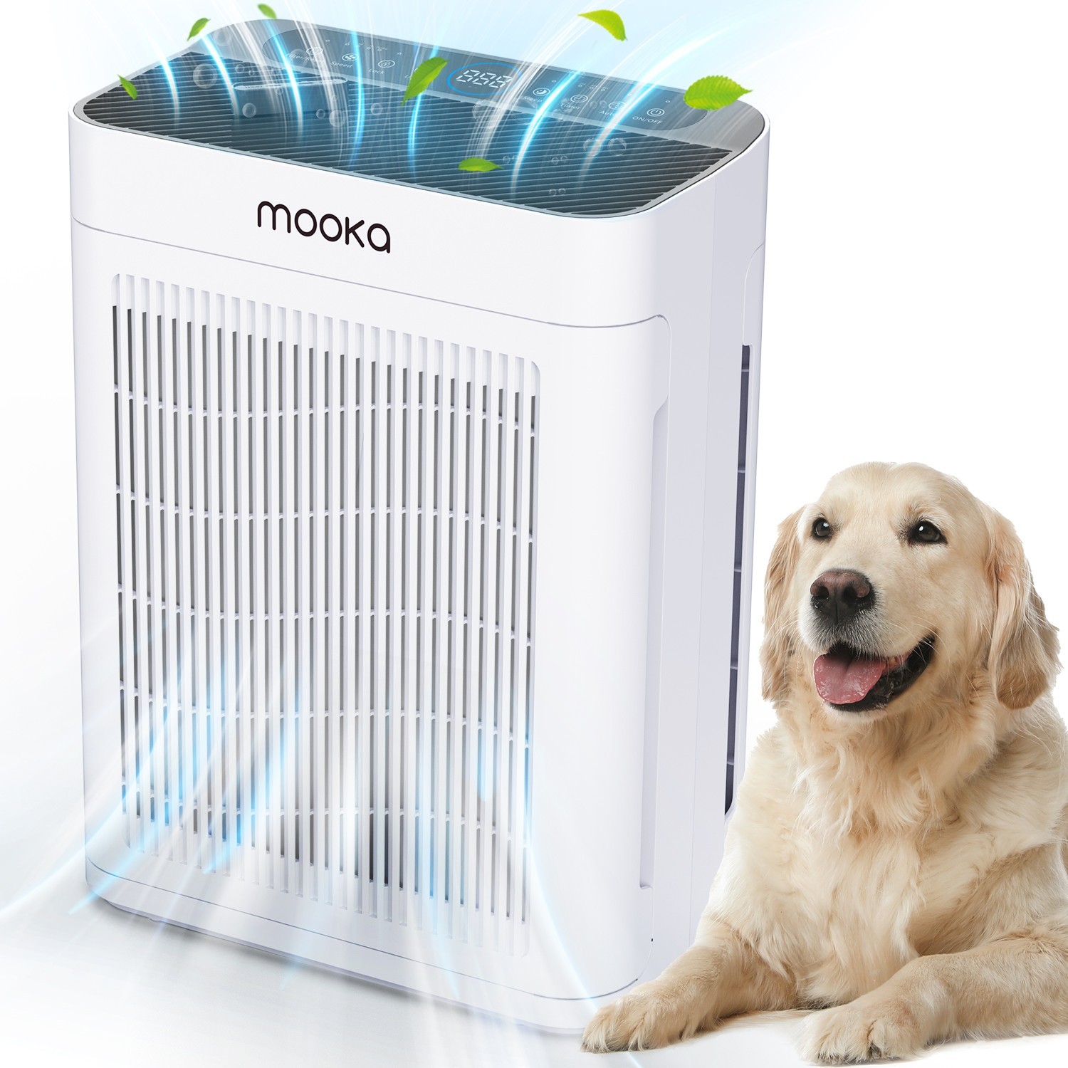 MOOKA Air Purifiers for Home Large Room 2200Sq.Ft w/ Washable Filter Dual Intake