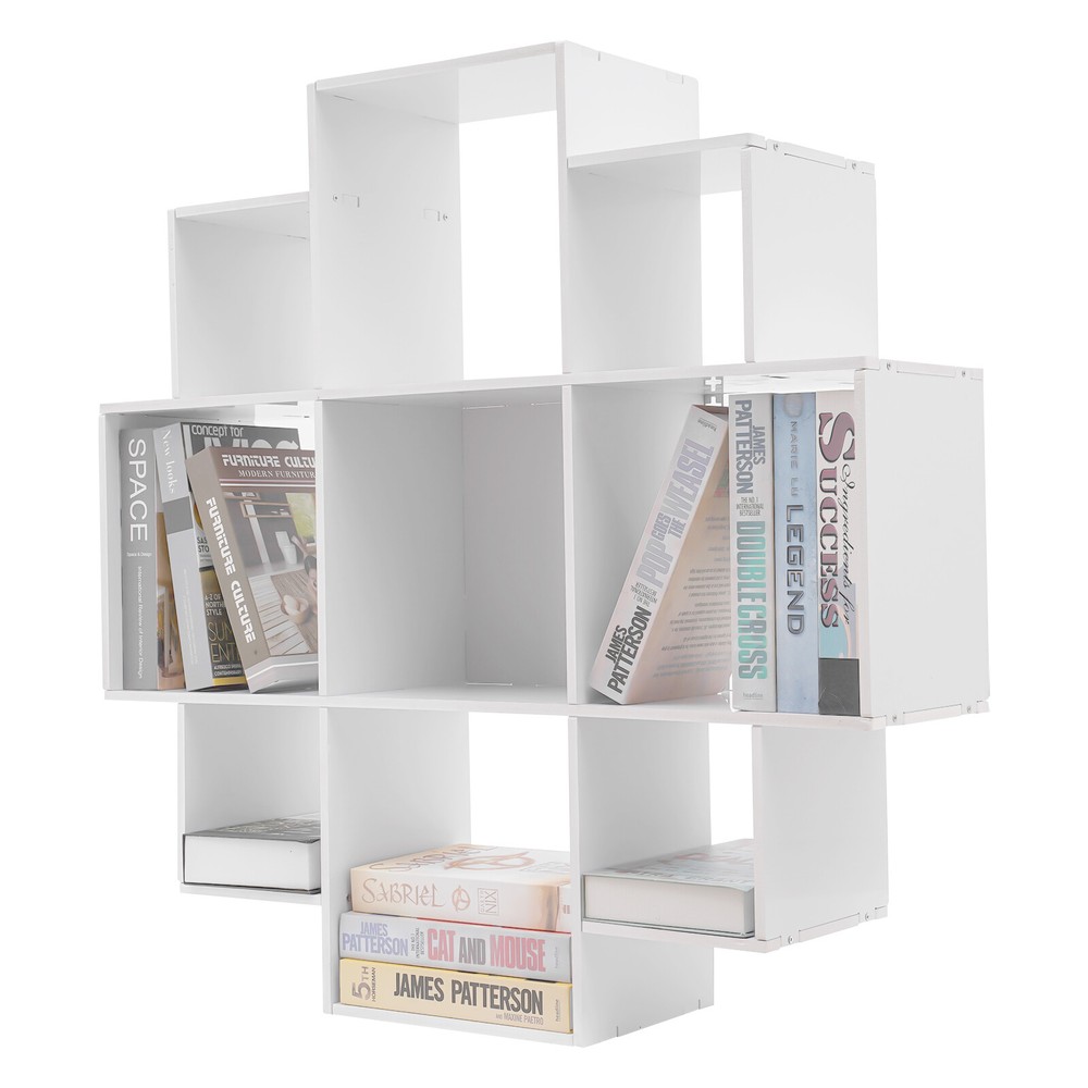 Wall Mounted Display Bookcase Book Shelf Home Decor Storage Rack Shelving Unit