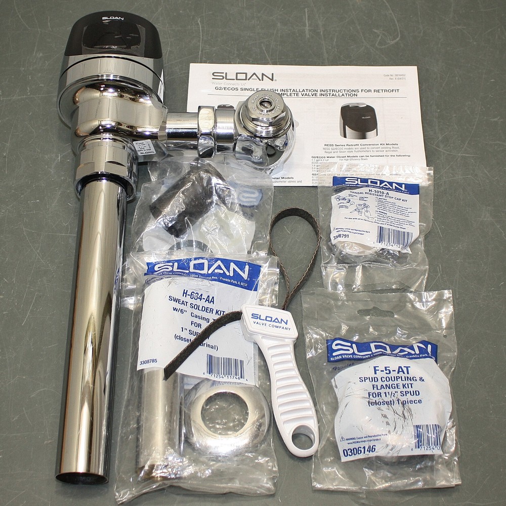 Sloan Optima Automatic Flush Valve G2 8111, 1.6 gpf Flushometer, Top Spud
