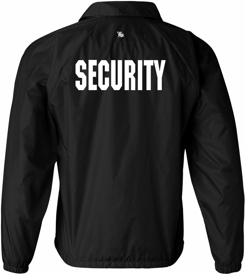 Security Windbreaker Jacket Silkscreen Left Chest & Back 13705