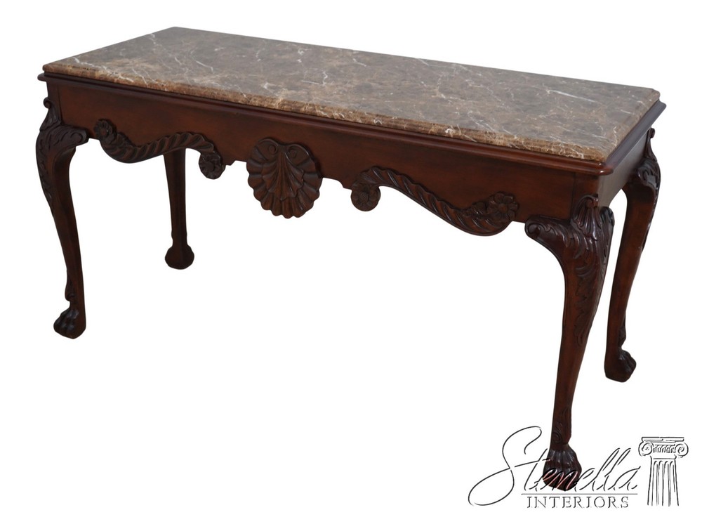 L61721: BAKER Georgian Style Marble Top Mahogany Console Table