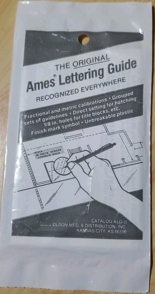 Vtg NIP Ames Lettering Guide Template Drafting Architecture Technical Drawing
