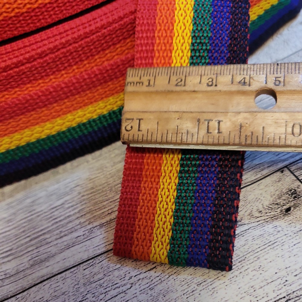 RAINBOW Strap -3 Yards 1.5" W Weave Webbing Heavy strap Belt CRAFT 9 FT.