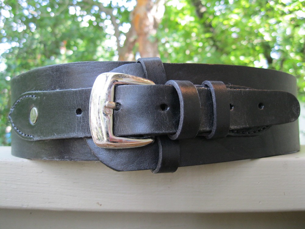 Gun Belt - Black - and Tooled Holster