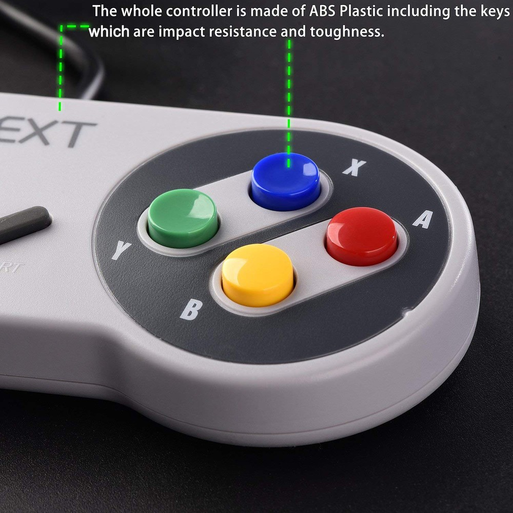 2 Pack iNNEXT SNES USB Super SNES Controller Gamepad for PC & MAC & Raspberry Pi