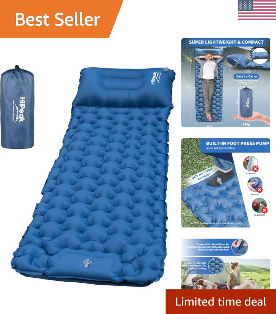 Compact Ultralight Sleeping Mat with Ergonomic Support - Ideal for Outdoor Use