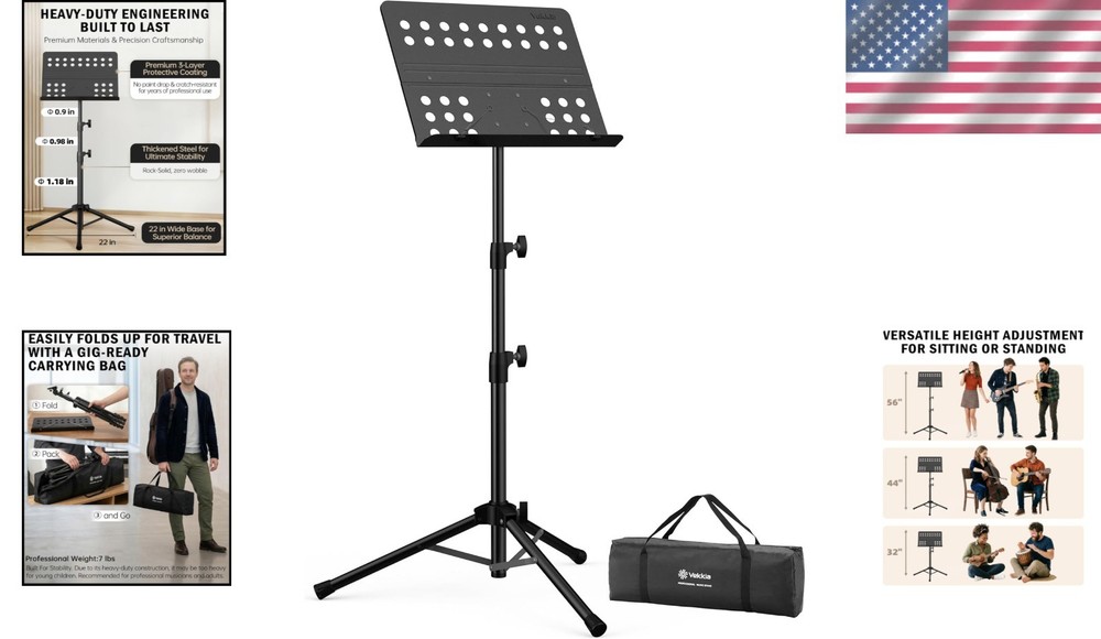Adjustable Music Holder for Instrumental Performance