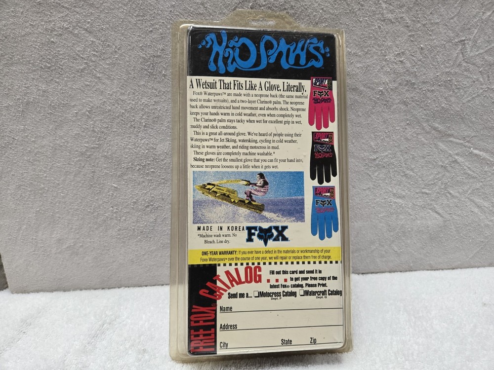 Fox H2O Paws Black Medium Moto X Fox 1990's