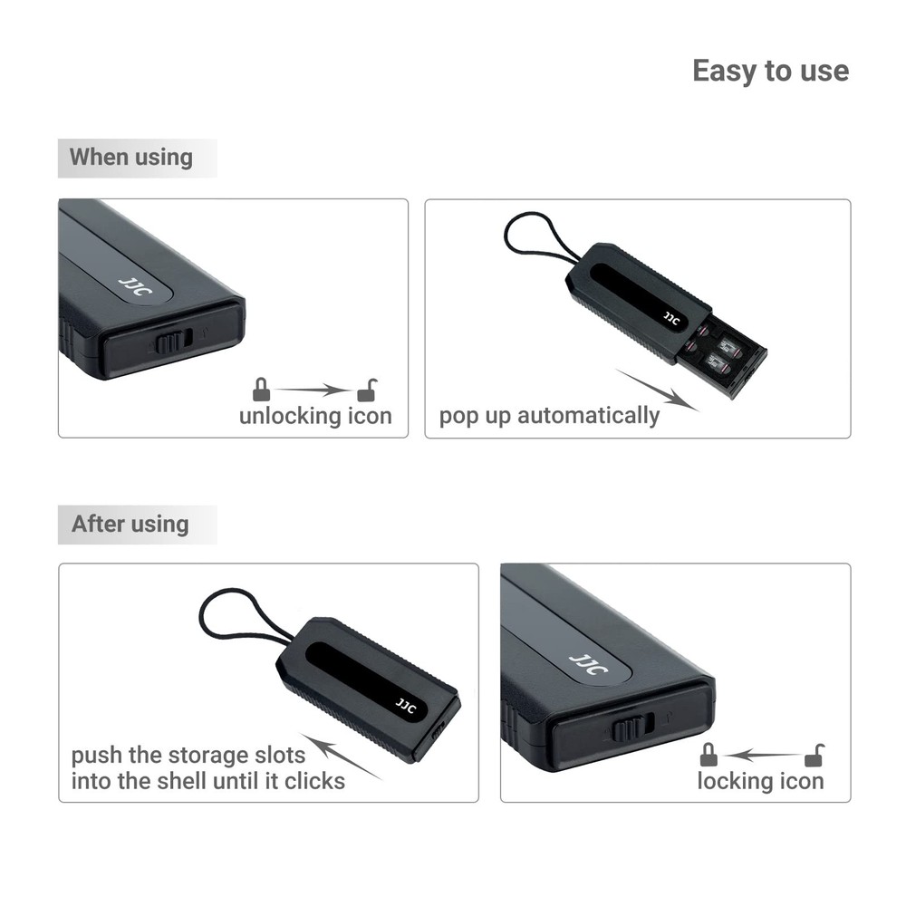 18 Slots Memory Card Case - 18 (12 Micro SD + 6 SD), Black