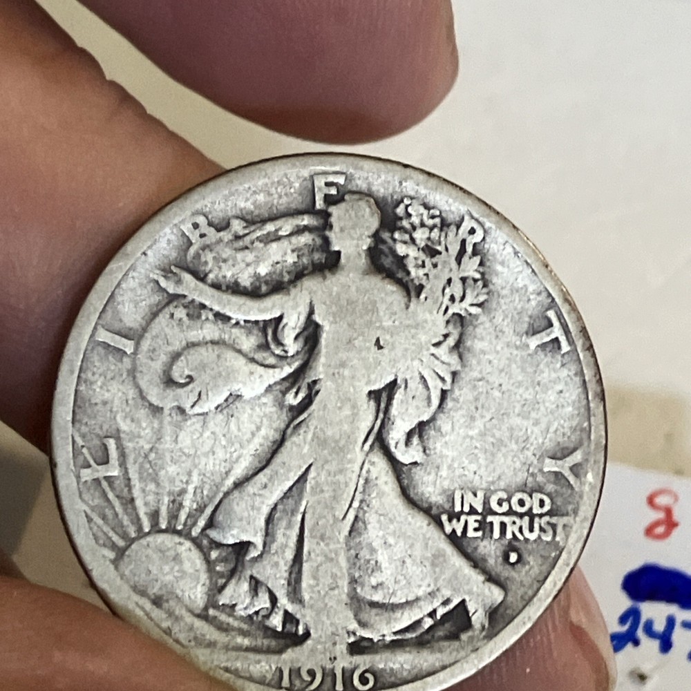 1916-d Obv Walking Liberty Half Dollar