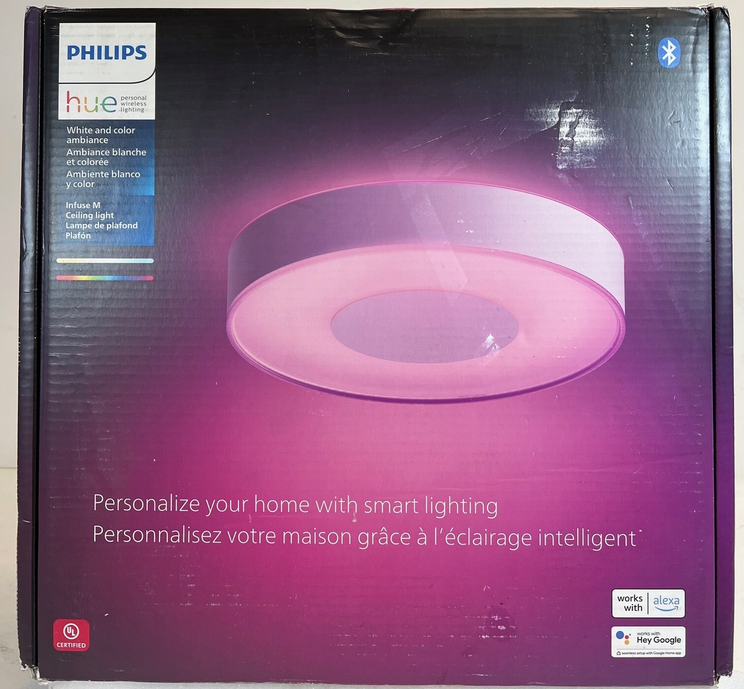 Philips Hue Infuse Medium Ceiling Lamp, White - White and Color Ambiance