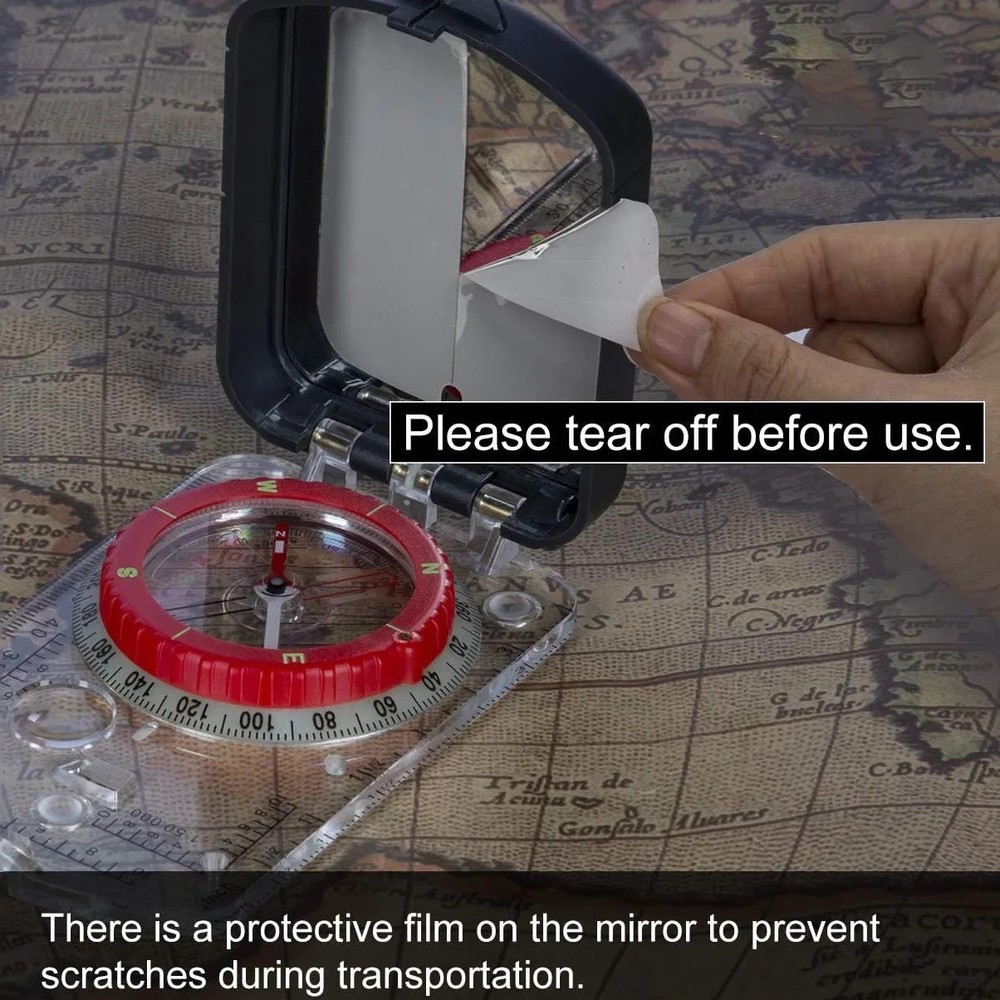 Orienteering Map Compass-Sighting Mirror with Adjustable Declination,Clinometer&