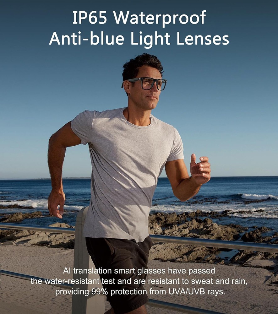 Smart Bluetooth Glasses AI Translation Real-Time AI Interpreter Touch Control