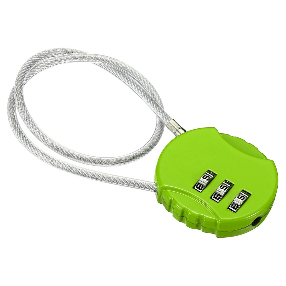 Small Combination Block 11.8", 1pc 3 Digit Luggage Lock, Green