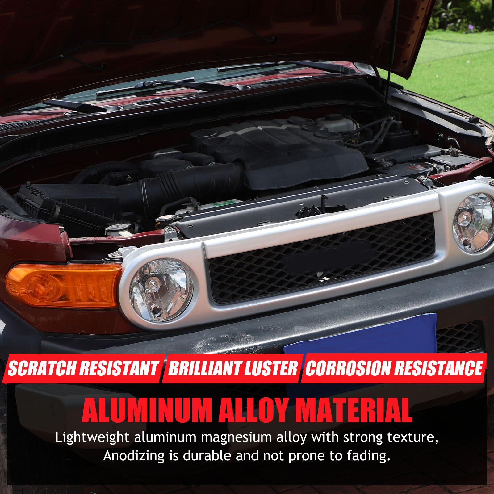 Aluminum Alloy Radiator Cooling Plate Black For Toyota FJ Cruiser 2007-2021 1PCS