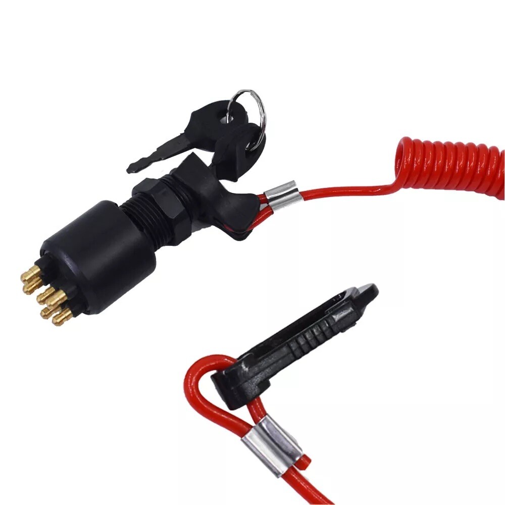 Ignition Key Switch w/Lanyard for Johnson Evinrude OMC BRP 5005801 765562 175974