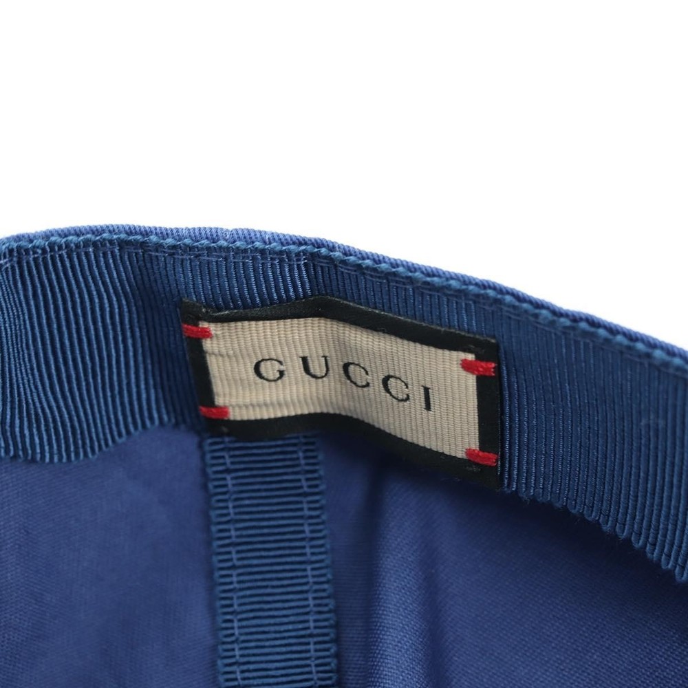 GUCCI Cap Canvas Blue 730186 Auth BA12036A