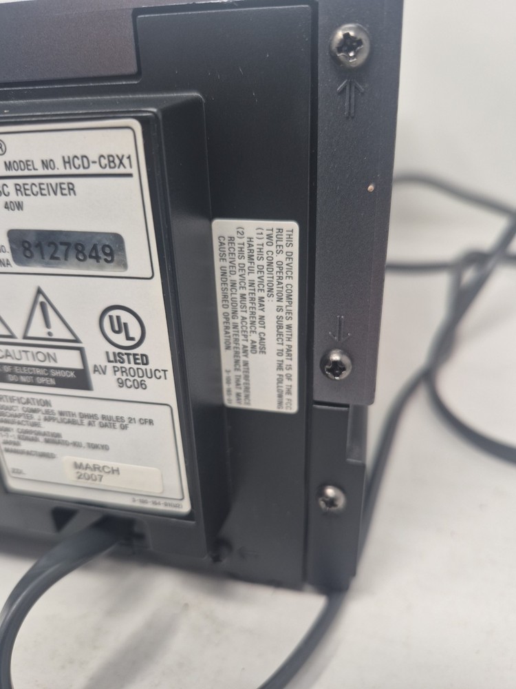 SONY COMPACT DISC RECEIVER MODEL NO. HCD-CBX1-Good-Tested-Works