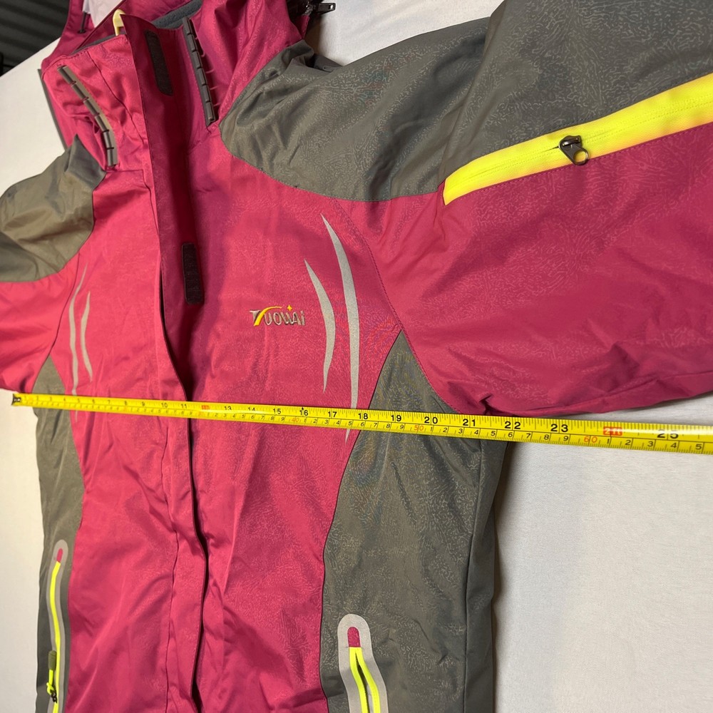 Women’s Ski Snowboard Coat Jacket Pink Gray Medium Double Layer