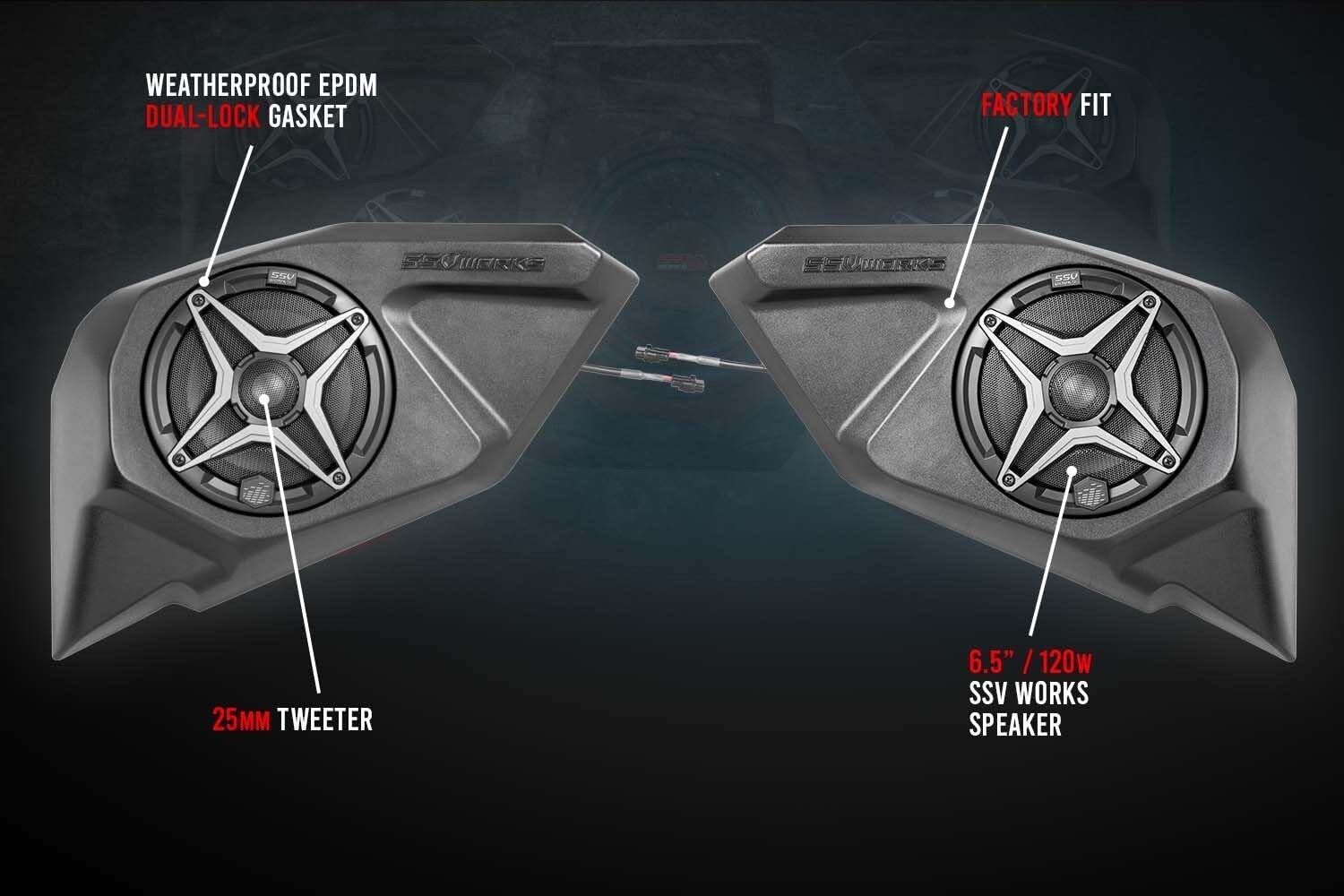 SSV Rear Door Pro 6.5" Add On Unloaded Speaker Pods For Polaris RZR Pro 2020-22