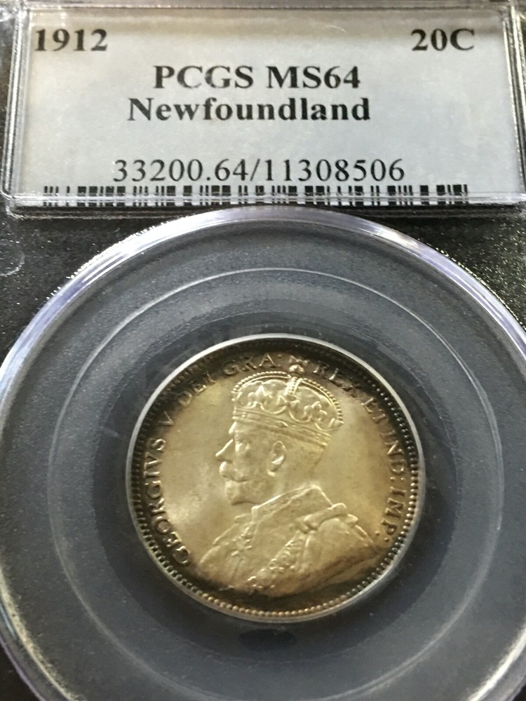 1912 PCGS Graded, Newfoundland ¢20 Cent, **MS-64** #8506