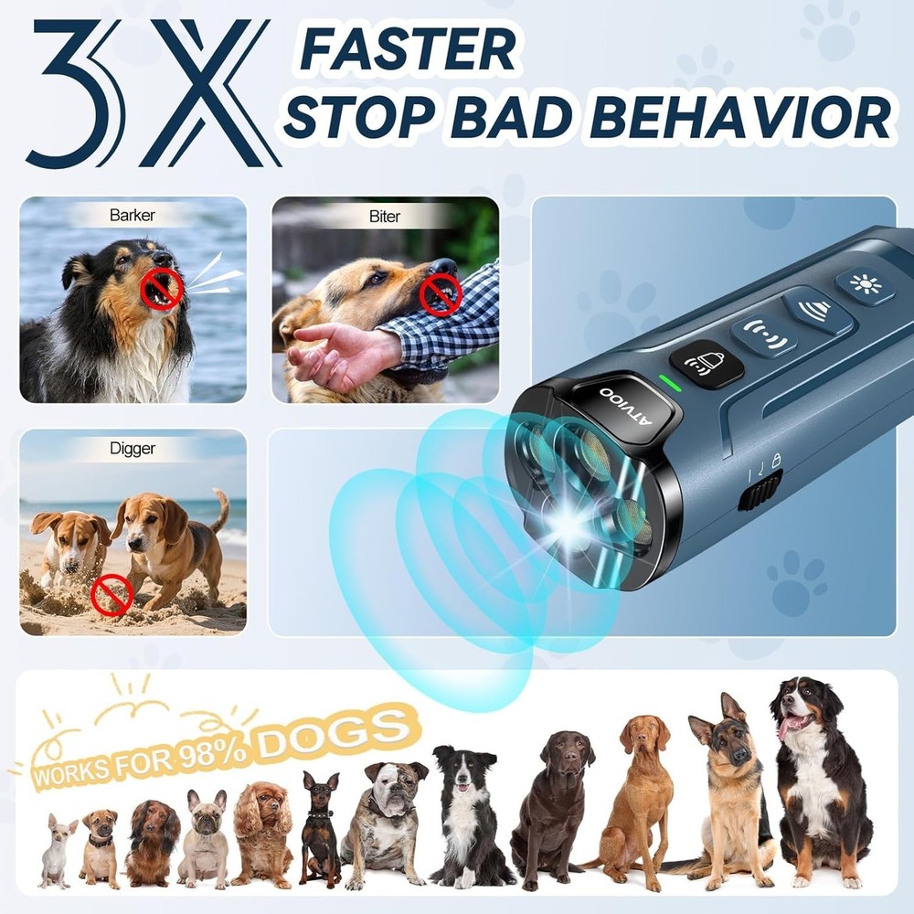Humane Ultrasonic Bark Control Device - Portable & Effective for Dogs