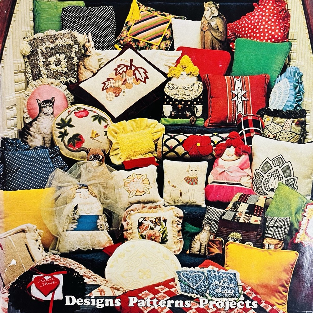 Vintage Pillows Designs Patterns Projects Book Hardcover by Mary E Johnson
