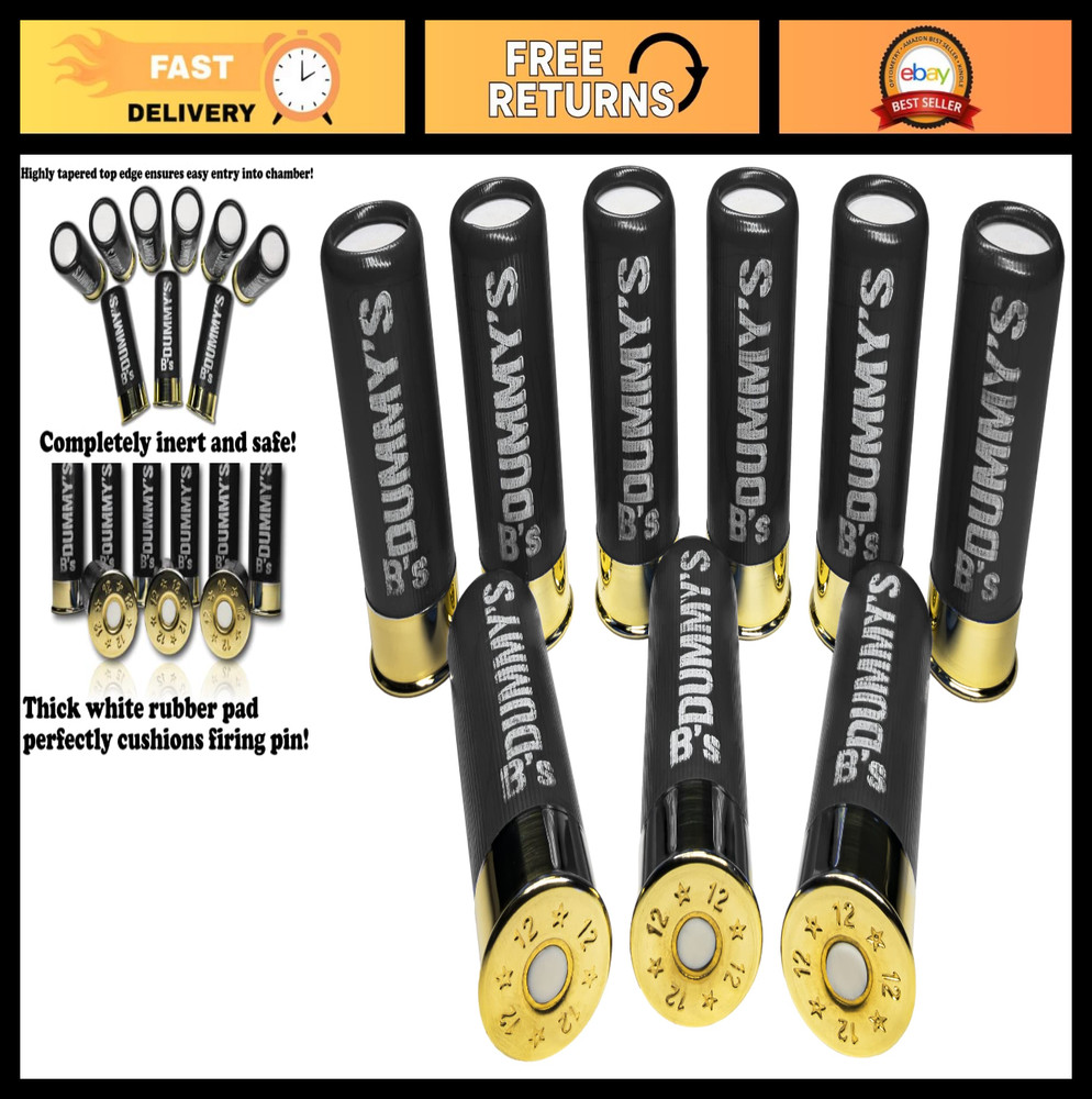 12 Gauge Dry Fire Snap Caps - Dummy Training Rounds (2 ¾”) for Safe Practice
