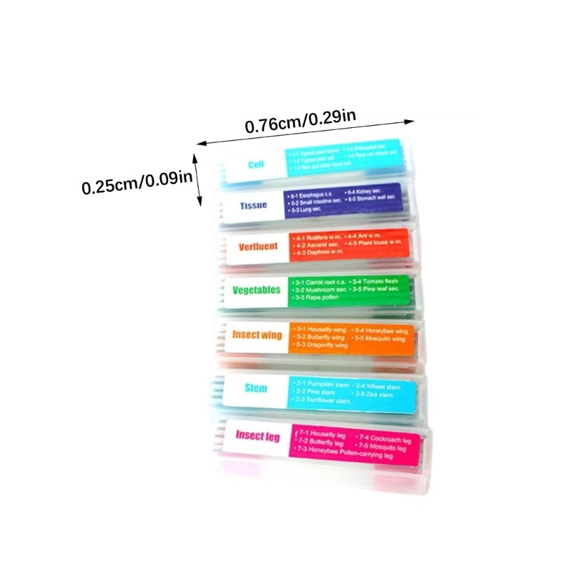 35PCS Lab Grade Microscope Slides Set Seven Types for Biology Students
