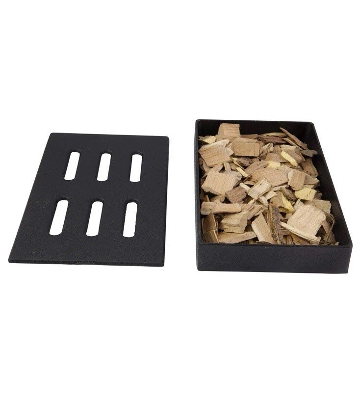 Char-Broil Cast Iron Smoker Box Gas Charcoal Grills wood Chips Flavor electric