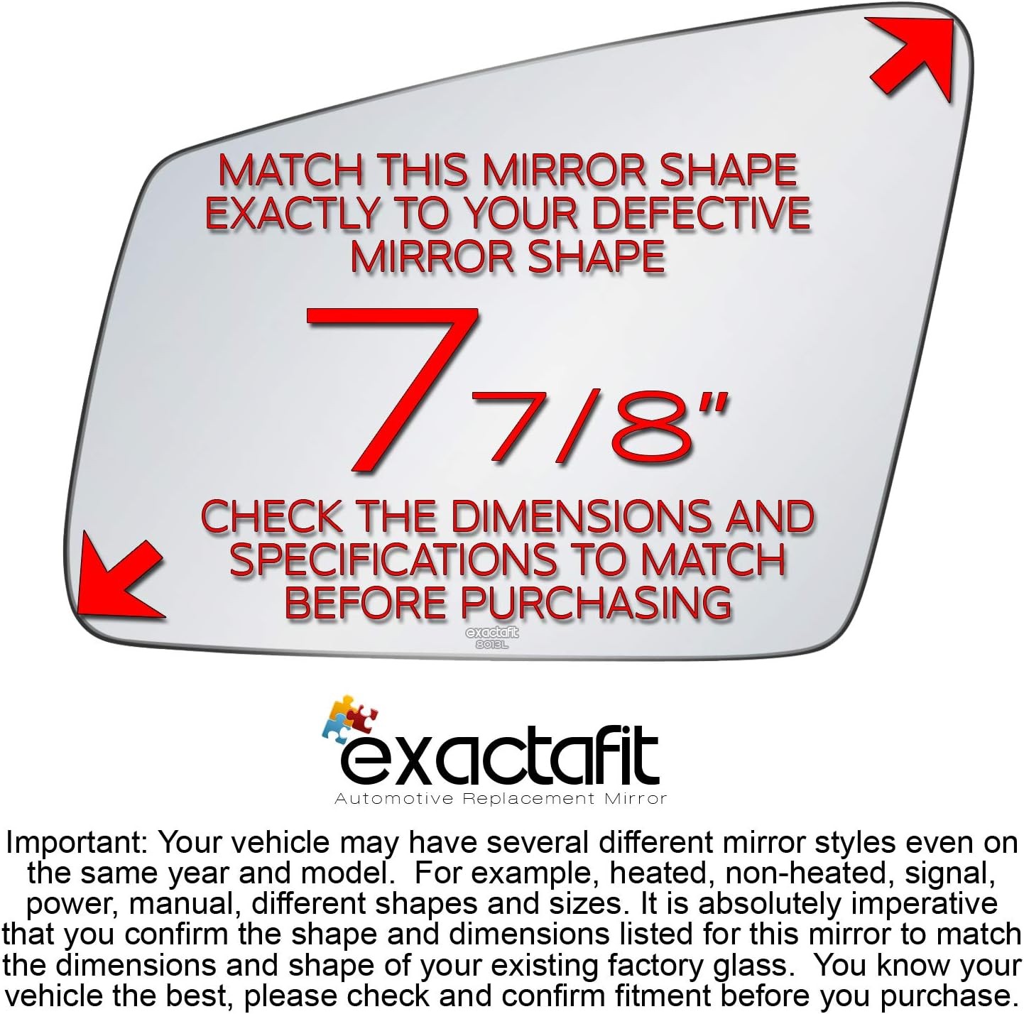 Driver Side Mirror Glass for B250E C2500 C300 C400 C63 Models