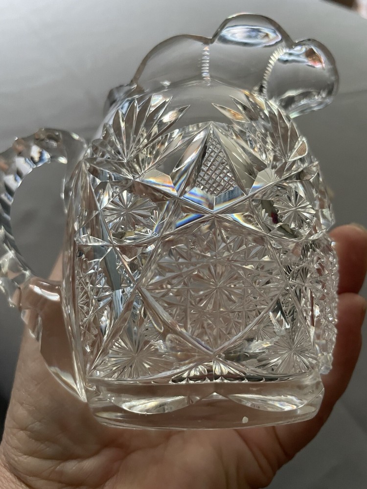 ABP Cut Glass Tall Creamer / Small Jug/ Small syrup