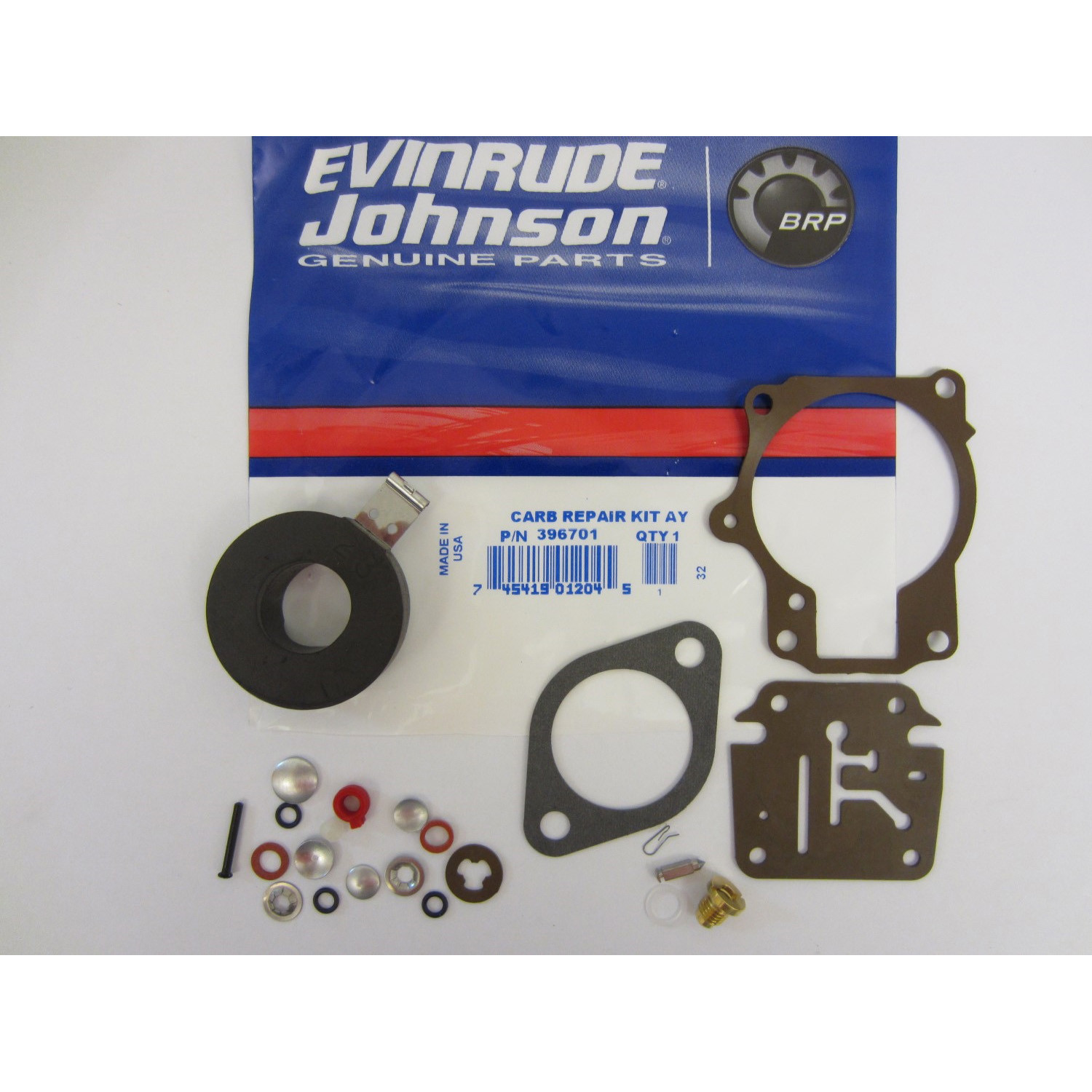 Johnson Evinrude OMC, New OEM, Carburetor Repair Kit With Float 0396701