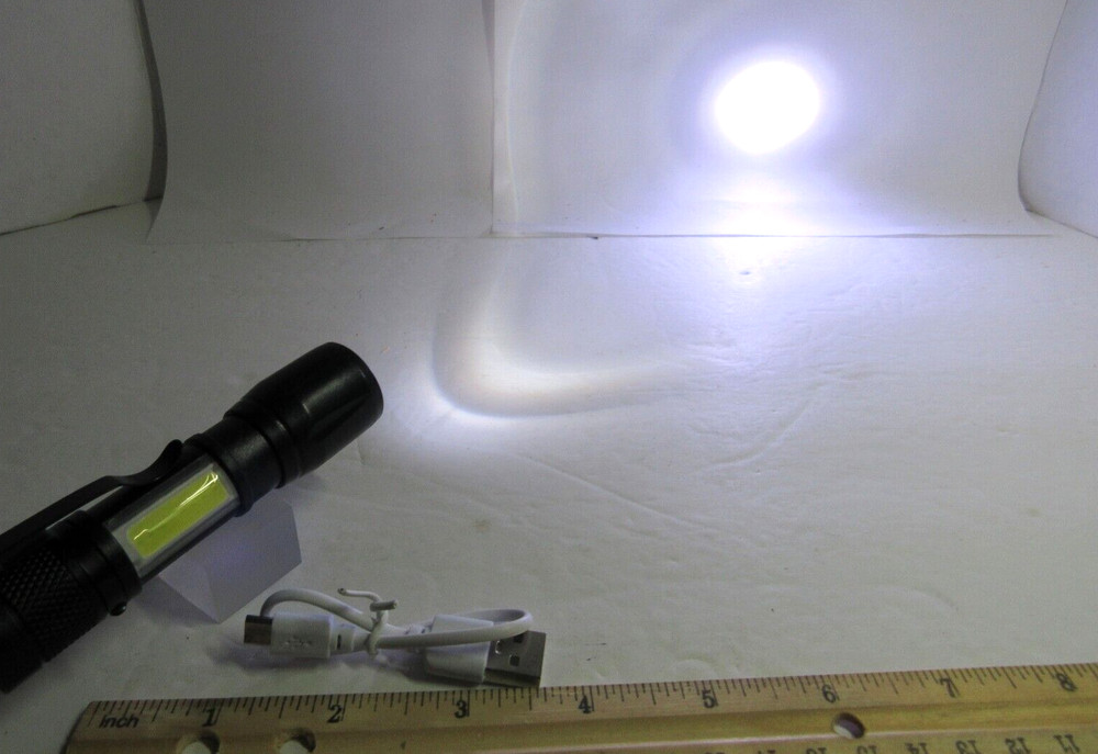 Mini USB charged pocket flashlight, 5 FUNCTIONS, LIGHTWEIGHT, DURABLE, BRIGHT