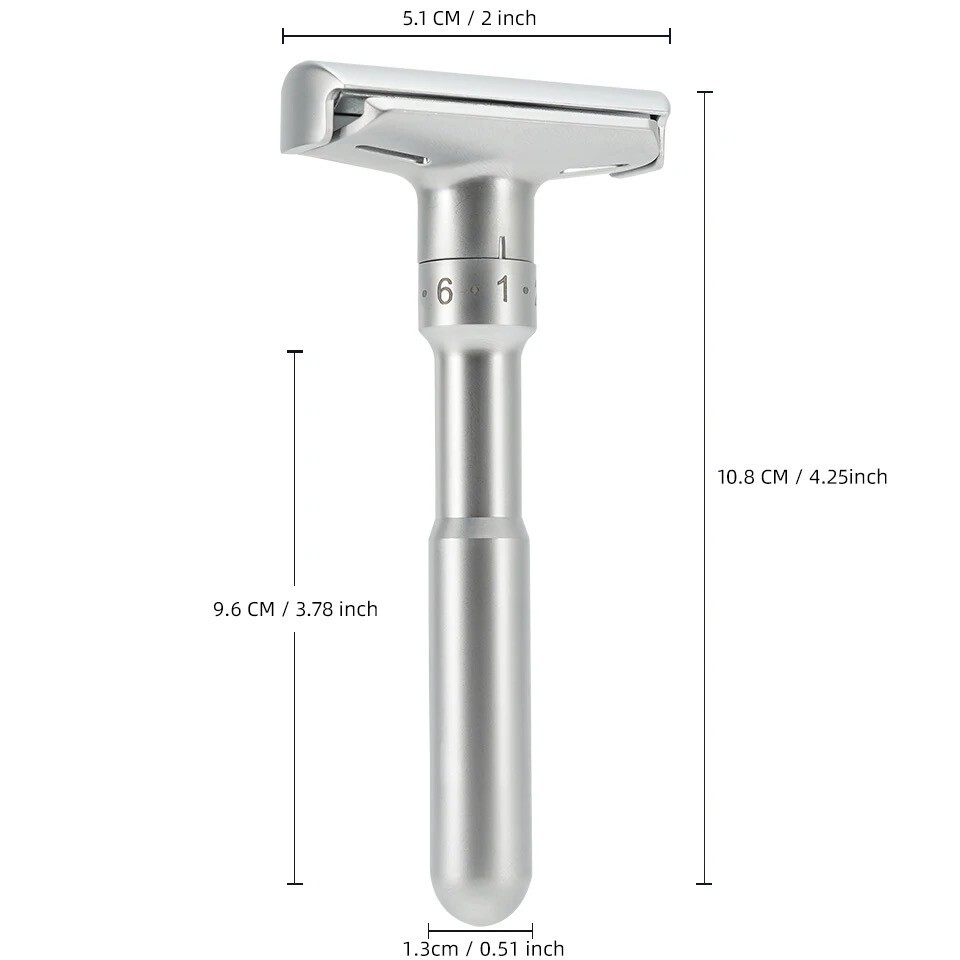 Future Adjustable Double Edge Shaving Safety Razor With Stand & 5 Blades