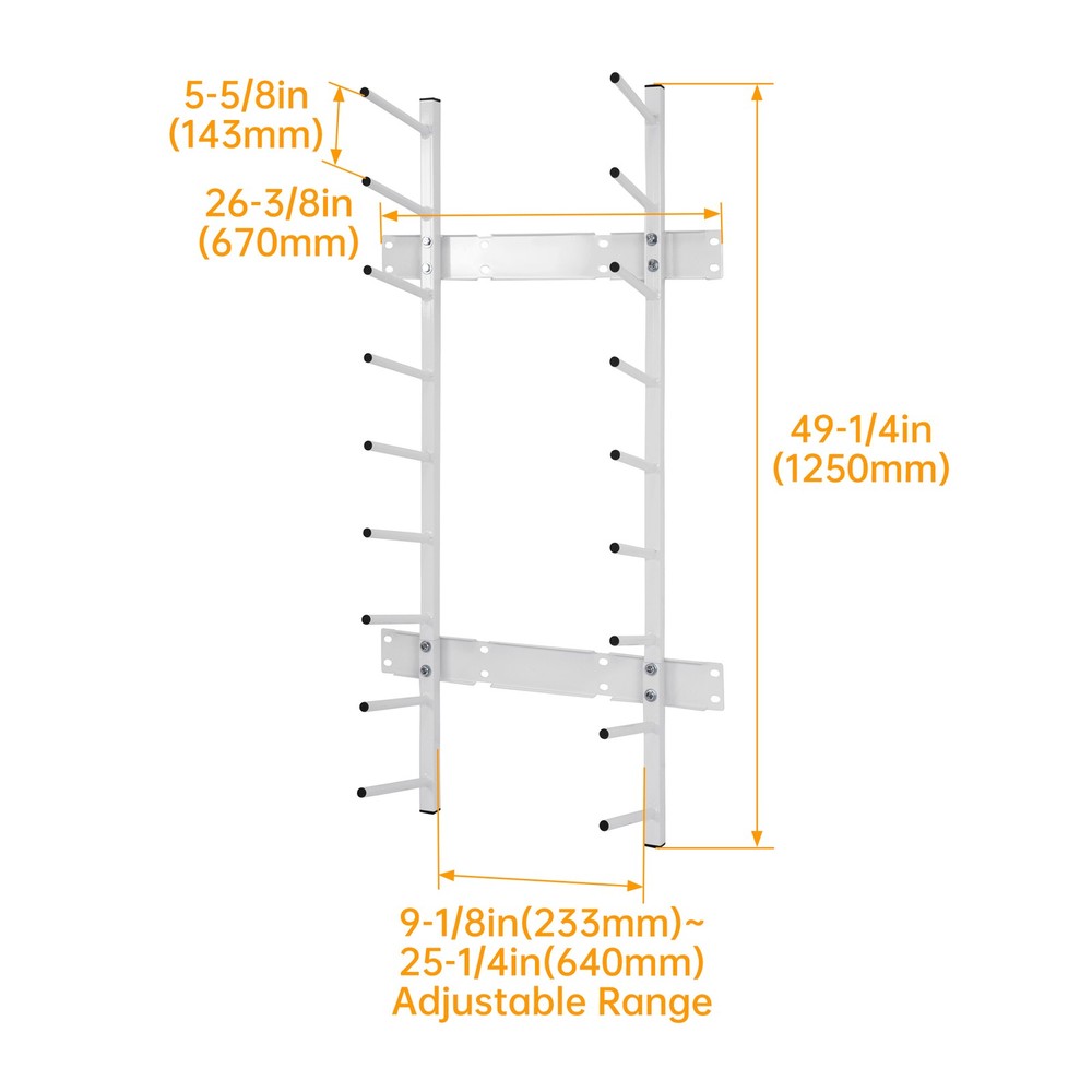 49" High Capacity 320lbs Blueprint Storage Roll File Wall Rack Adjustable Size