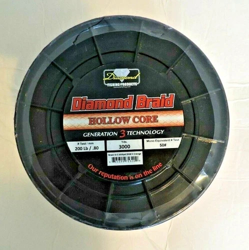 Diamond Braid Generation 3 Orange Hollow Core - 3000YDS - 200LB