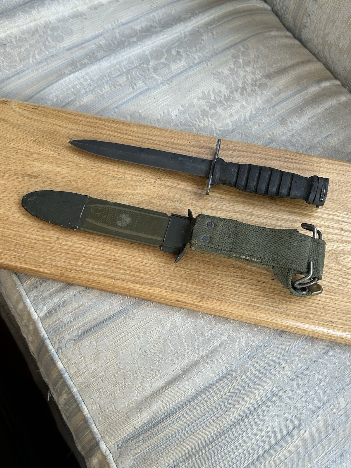 Rare WWII U.S. Army M1 Carbine Bayonet and M8A1 Scabbard, Excellent