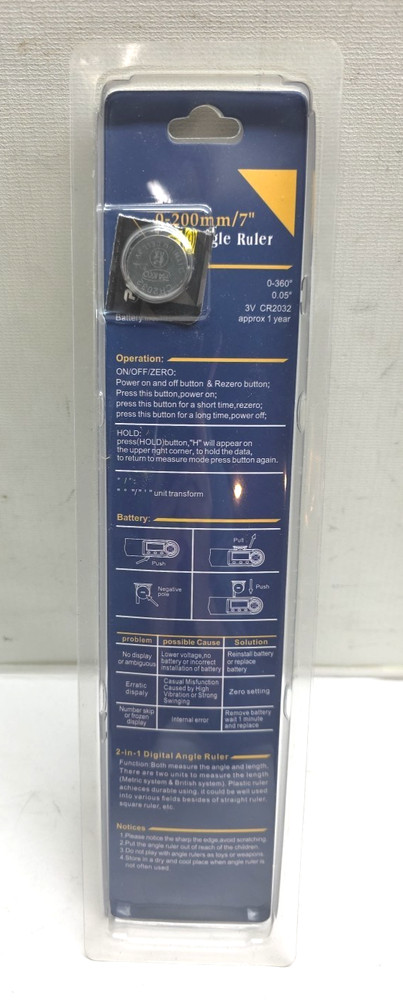 Electronic Digital Angle Finder 8" Protractor Ruler LCD Display Measuring Tool