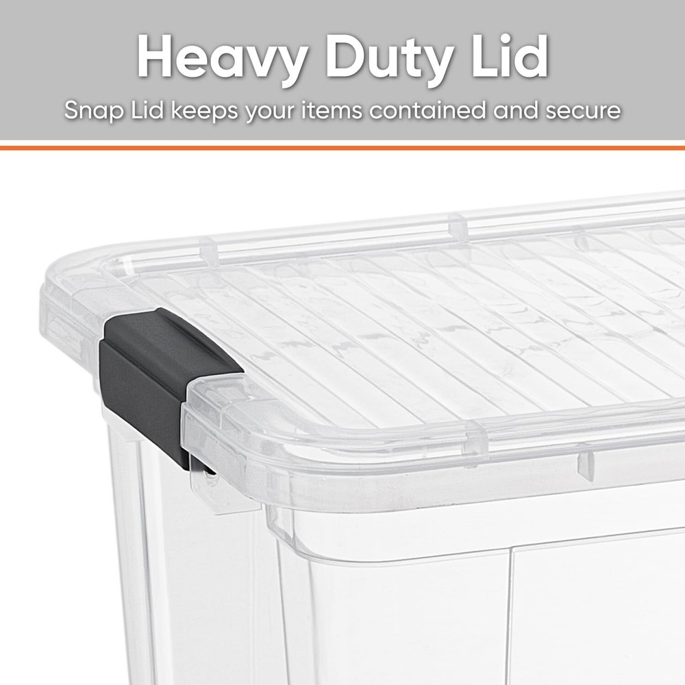 Superio Clear Storage Bins with Lids, 6 Pack- Plastic Storage Boxes - 3.4 Quart
