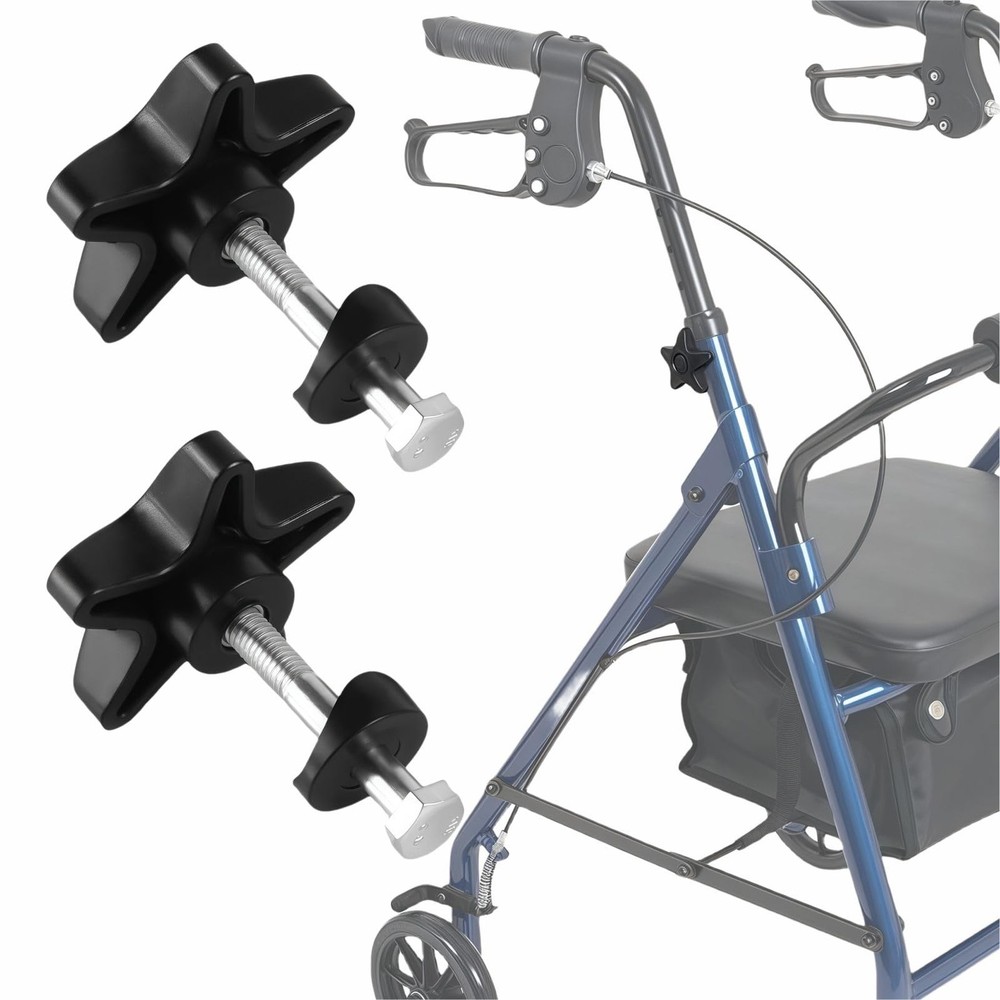 Rollator Walker Replacement Knobs - Easy-Grip Screws for 3 or 4 Wheel Rollators