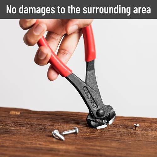 Bates Nail Puller - Cat's Paw Nail Puller & Remover, End Cutting 7", 1 Pack Red